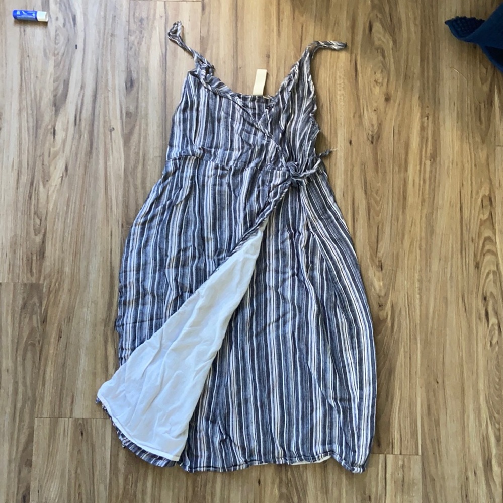 Blue/grey wrap dress
